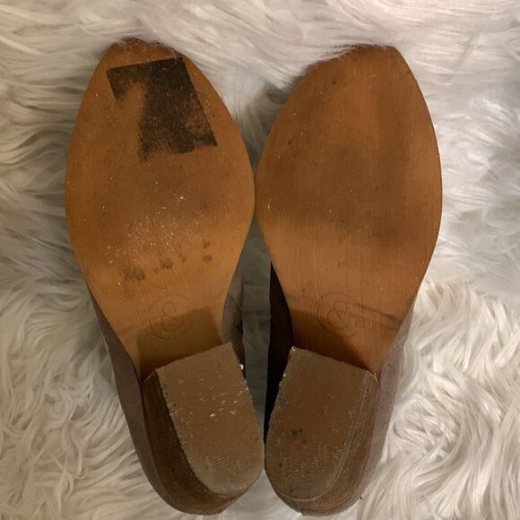 🍁SALE $14🍁 TREASURE & Bond Ankle bootie stacked heels zip closure suede sz 6 - Picture 6 of 9